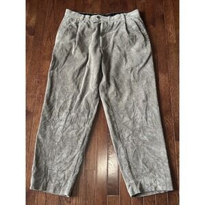 Ermenegildo Zegna Pants Mens 38x30 Brown Corduroy Pleated Made Italy